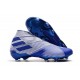 Crampons Nouveaux adidas Nemeziz 19+ FG Blanc Bleu