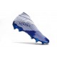Crampons Nouveaux adidas Nemeziz 19+ FG Blanc Bleu