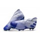 Crampons Nouveaux adidas Nemeziz 19+ FG Blanc Bleu