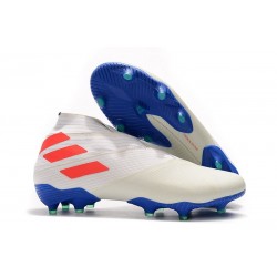 Crampons Nouveaux adidas Nemeziz 19+ FG Blanc Orange